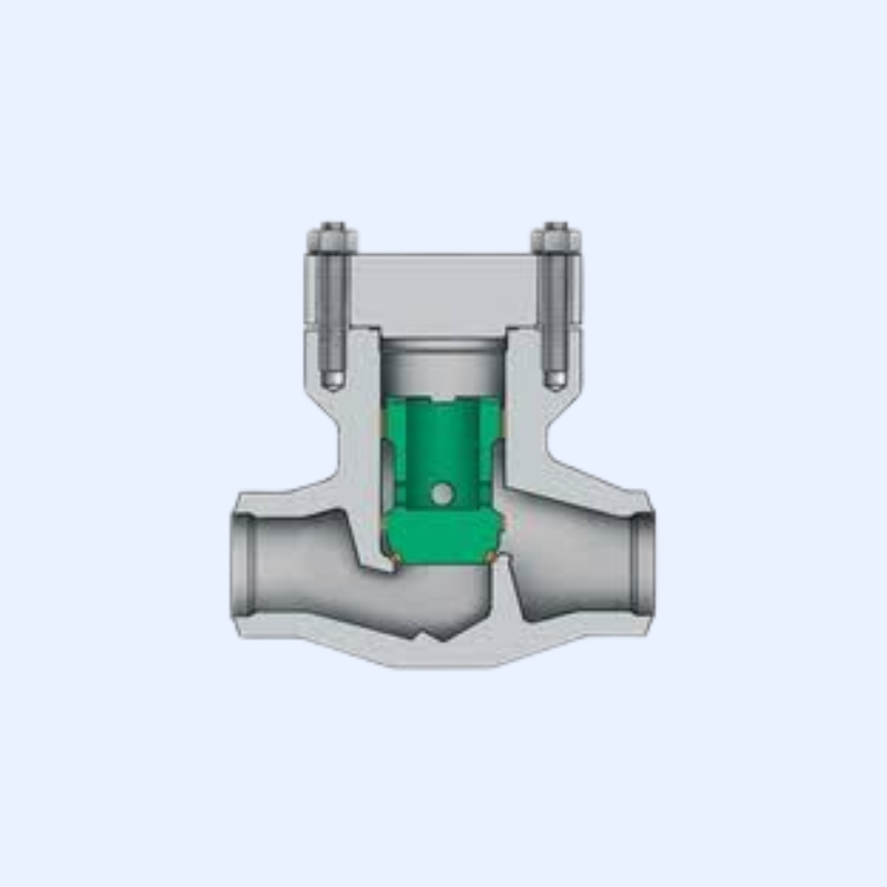 Bolted cover piston check valves